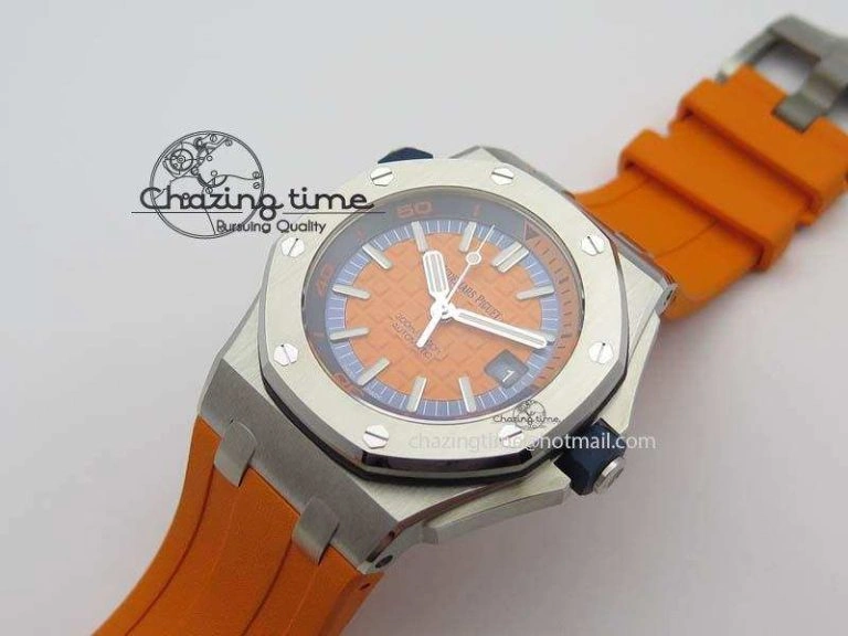 Royal Oak Offshore Diver 2017 Orange 15710 JF 1:1 Best Edition On XS Strap A Soft 5022