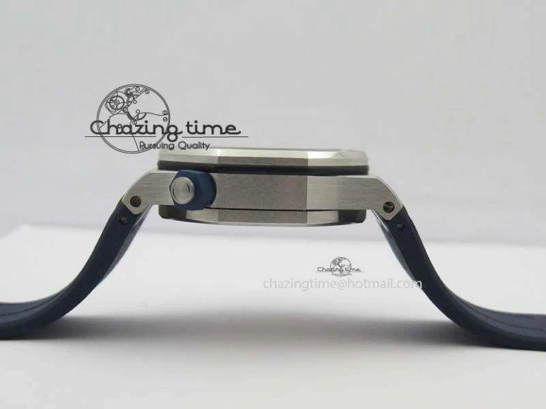 WeatherProof Royal Oak Offshore Diver 2017 White 15710 JF 1:1 Best Edition On Blue Rubber Strap A3120 (Free XS Rubber Strap) 5028