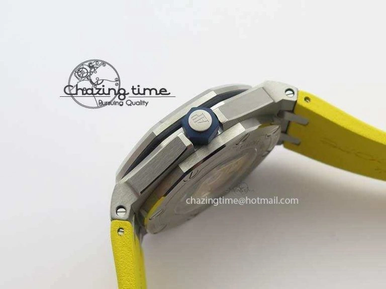 UrbanChic Royal Oak Offshore Diver 2017 Yellow 15710 JF 1:1 Best Edition On XS Rubber Strap A3120 (Free Rubber Strap) 5025