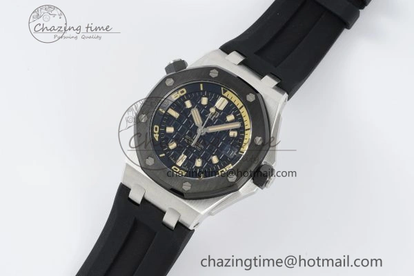Royal Oak Offshore Diver Black Ceramic Bezel 15720 IPF Best Edition Black Dial on Black Rubber Strap A Flexible 4708