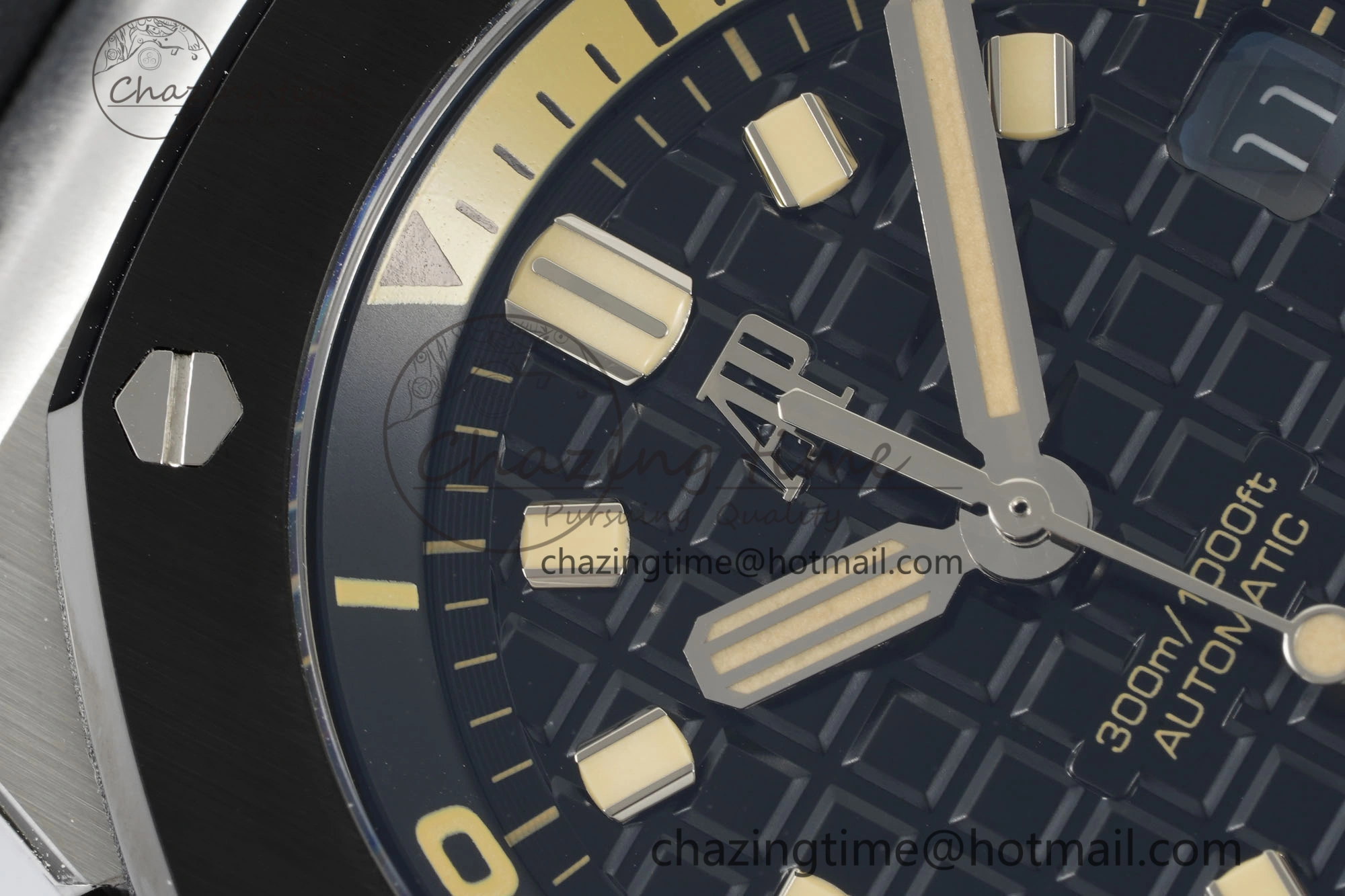 Royal Oak Offshore Diver Black Ceramic Bezel 15720 IPF Best Edition Black Dial on Black Rubber Strap A Flexible 4708