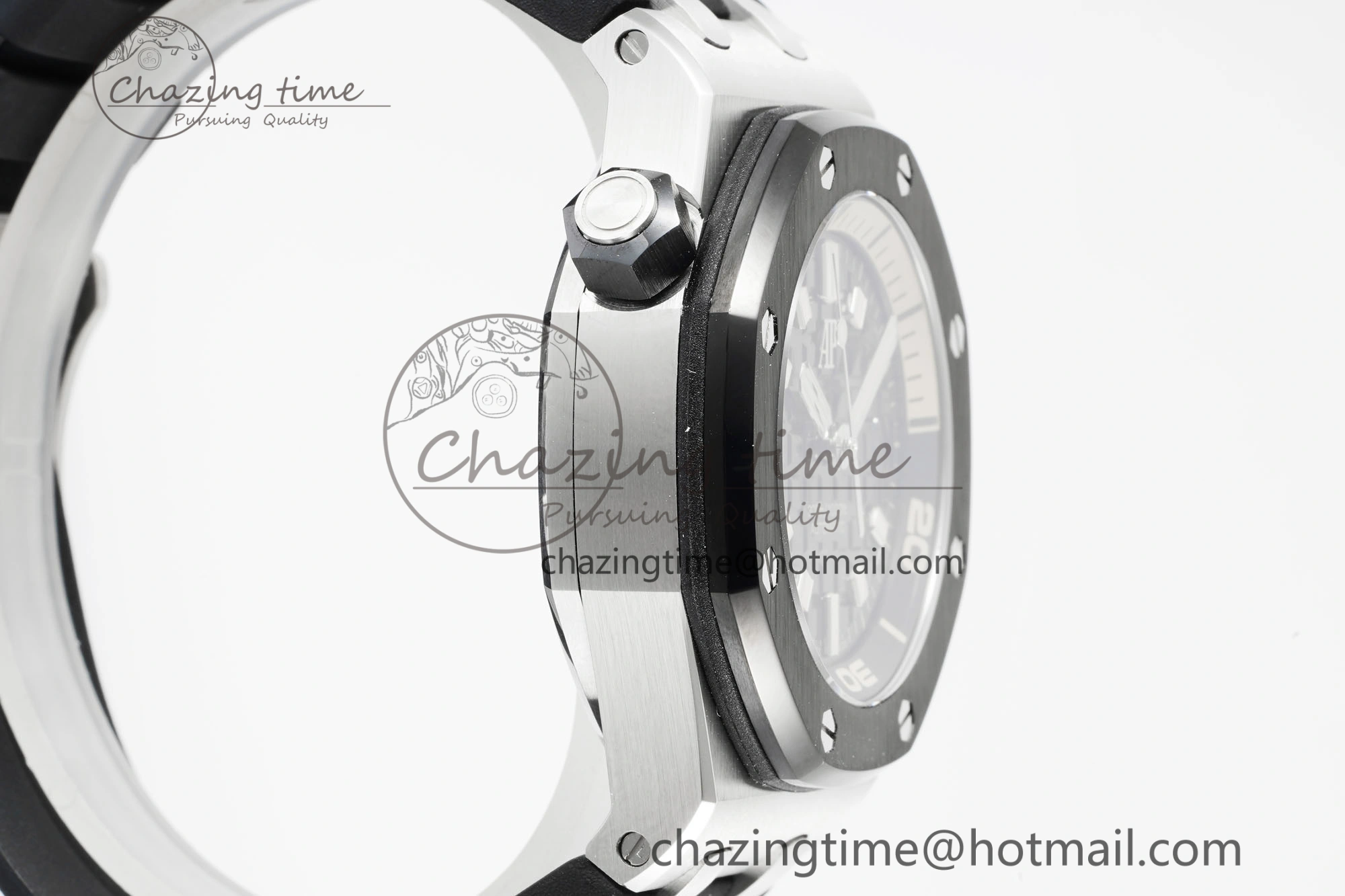 Royal Oak Offshore Diver Black Ceramic Bezel 15720 IPF Best Edition Black Dial on Black Rubber Strap A Flexible 4708