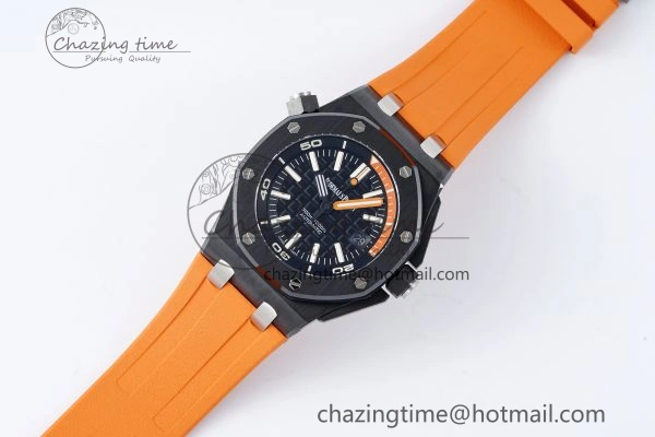 Royal Oak Offshore Diver Black Ceramic IPF Best Edition on Orange Rubber Strap A Sleek 4699