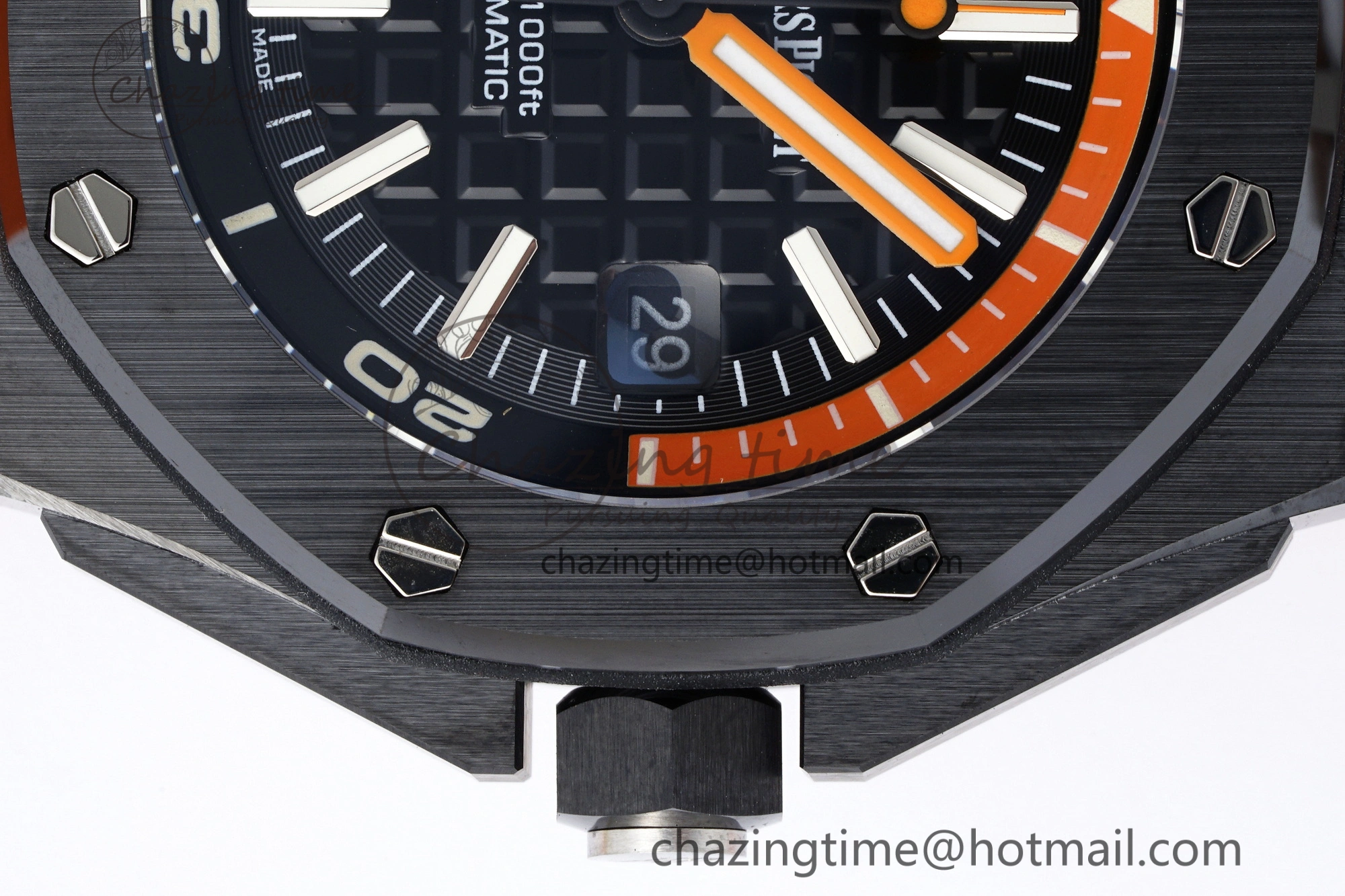 Royal Oak Offshore Diver Black Ceramic IPF Best Edition on Orange Rubber Strap A Sleek 4699