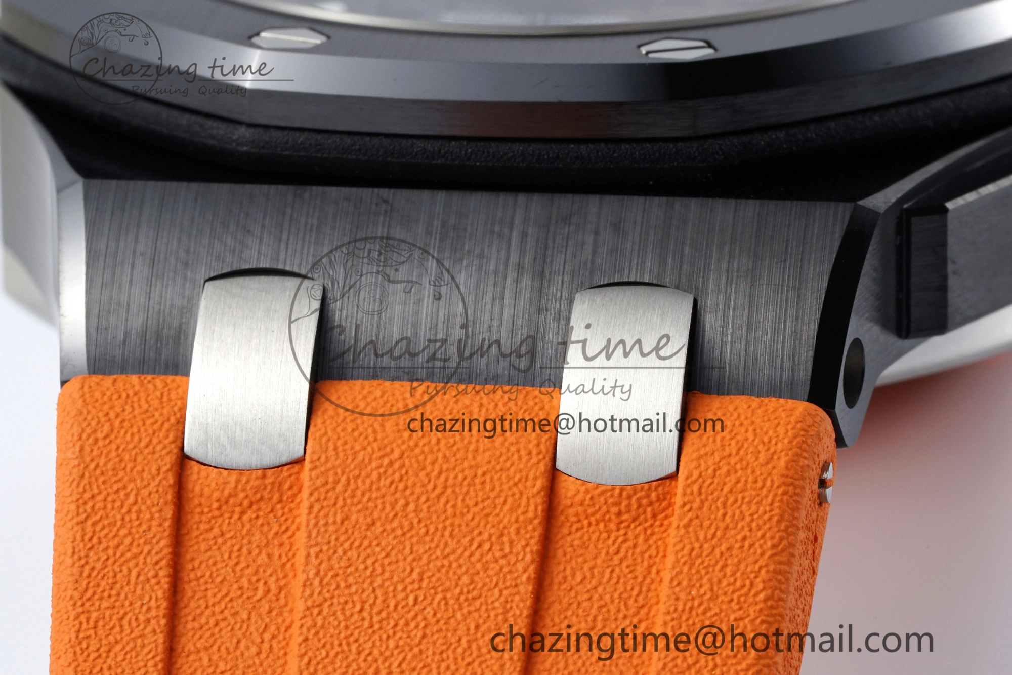 Royal Oak Offshore Diver Black Ceramic IPF Best Edition on Orange Rubber Strap A Sleek 4699