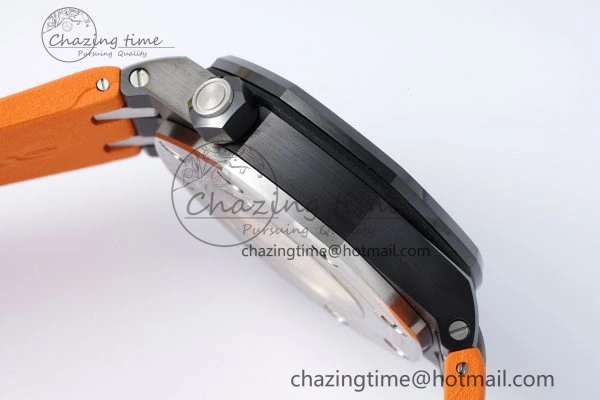 Royal Oak Offshore Diver Black Ceramic IPF Best Edition on Orange Rubber Strap A Sleek 4699