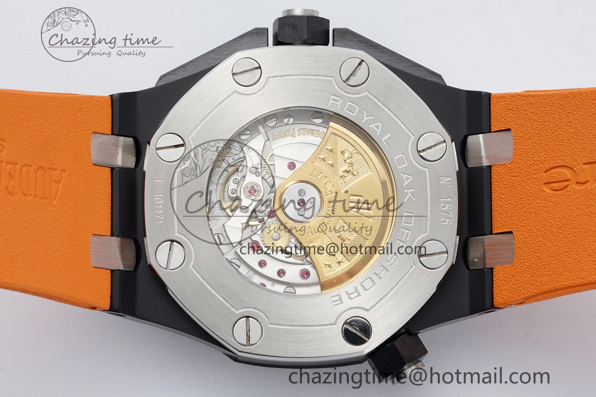 Royal Oak Offshore Diver Black Ceramic IPF Best Edition on Orange Rubber Strap A Sleek 4699