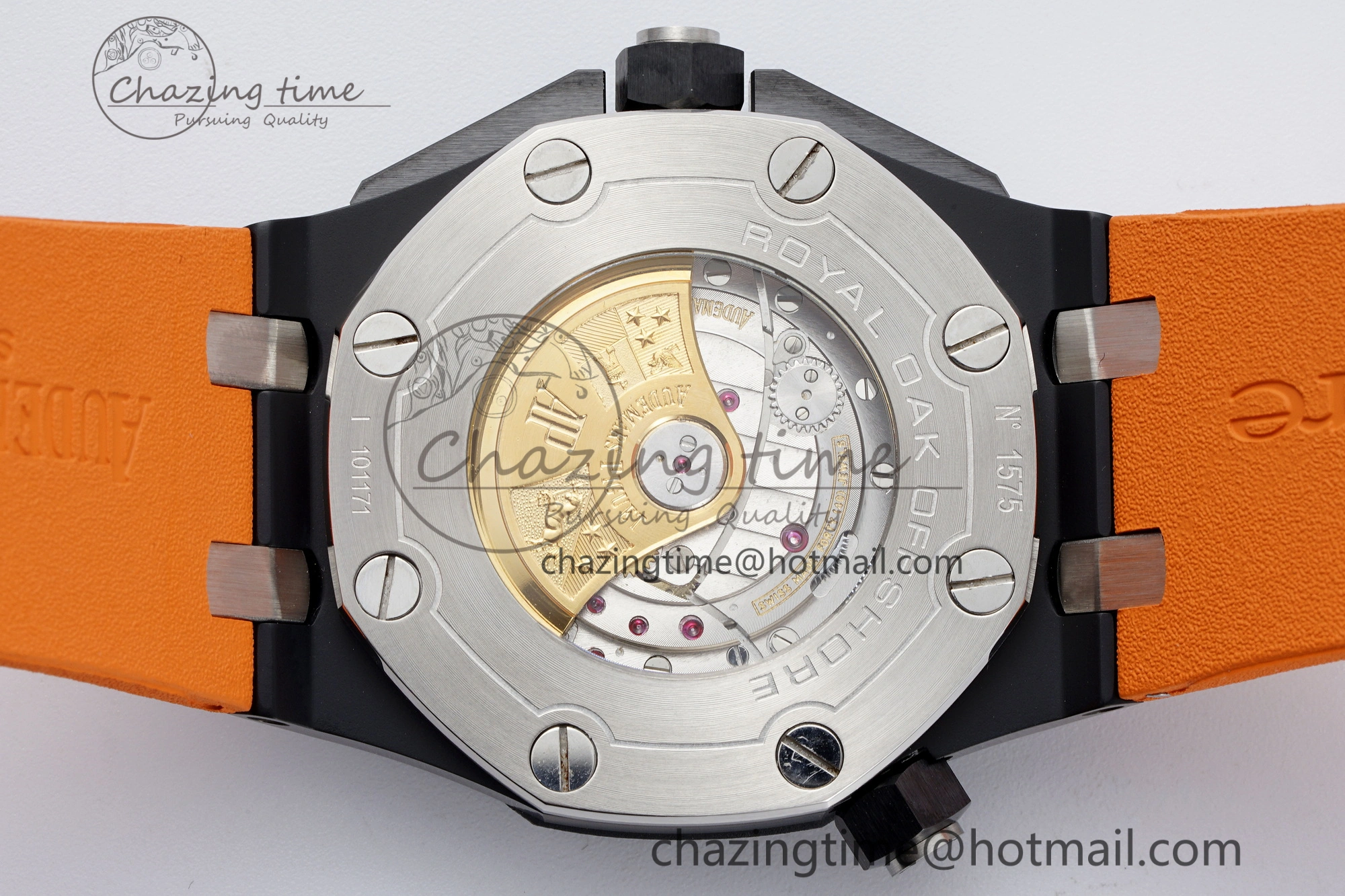 Royal Oak Offshore Diver Black Ceramic IPF Best Edition on Orange Rubber Strap A Sleek 4699