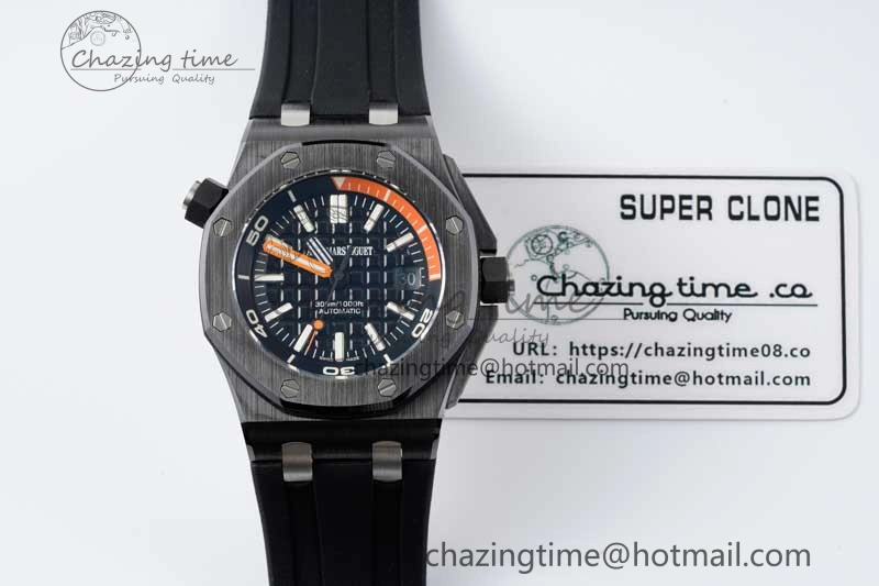 Royal Oak Offshore Diver Black Ceramic IPF Best Edition on Rubber Strap A OnTrend 4733