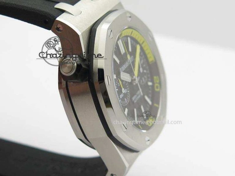 HighQuality Royal Oak Offshore Diver Chronograph Black JF Best Edition On Black Rubber Strap A 5073
