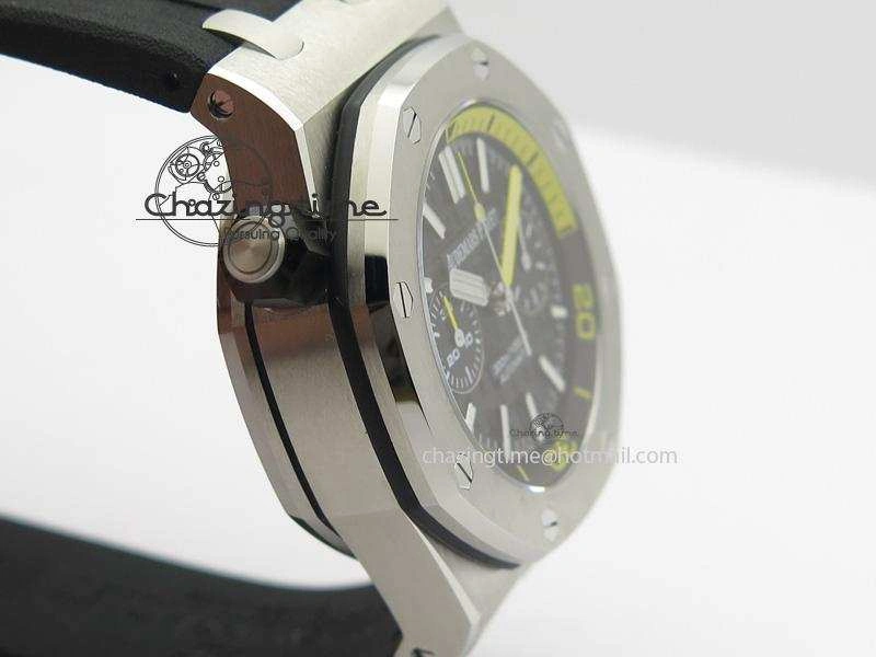HighQuality Royal Oak Offshore Diver Chronograph Black JF Best Edition On Black Rubber Strap A 5073