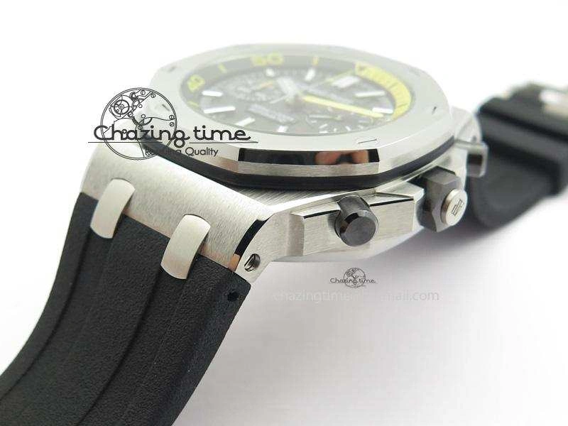 HighQuality Royal Oak Offshore Diver Chronograph Black JF Best Edition On Black Rubber Strap A 5073