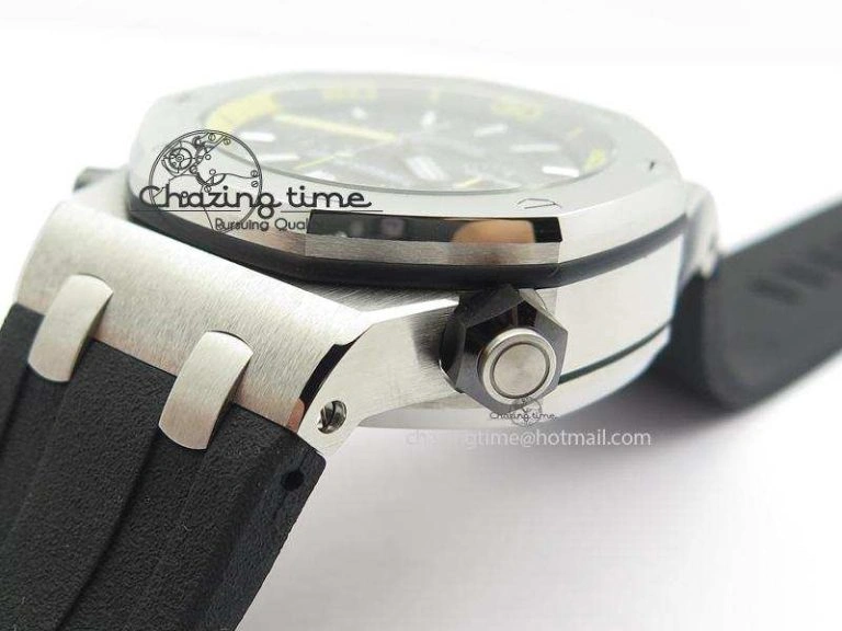 HighQuality Royal Oak Offshore Diver Chronograph Black JF Best Edition On Black Rubber Strap A 5073