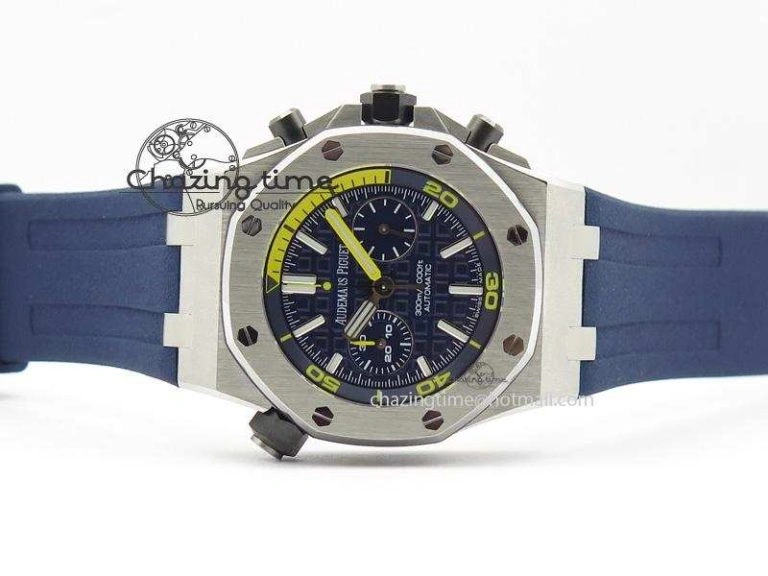 Royal Oak Offshore Diver Chronograph Blue JF Best Edition On Blue Rubber Strap A HighPerformance 5076