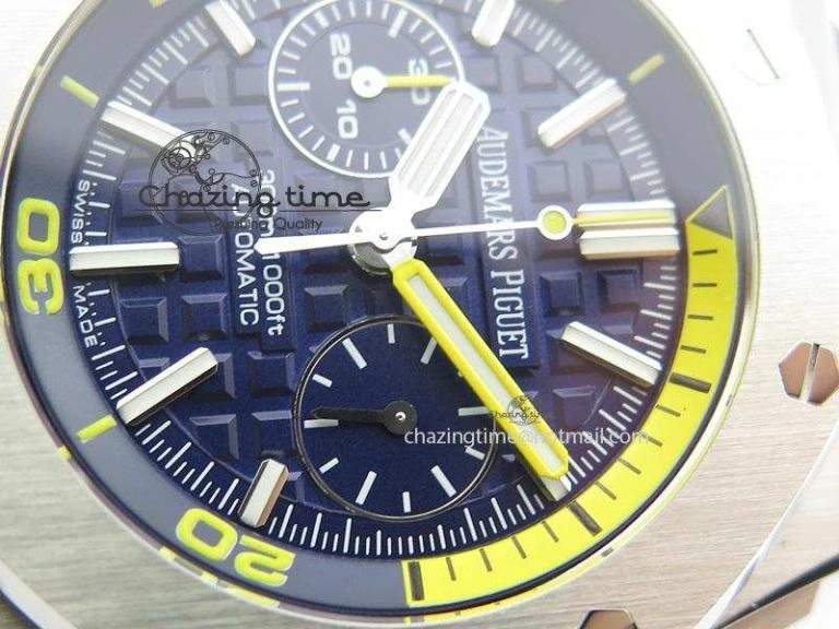 Royal Oak Offshore Diver Chronograph Blue JF Best Edition On Blue Rubber Strap A HighPerformance 5076