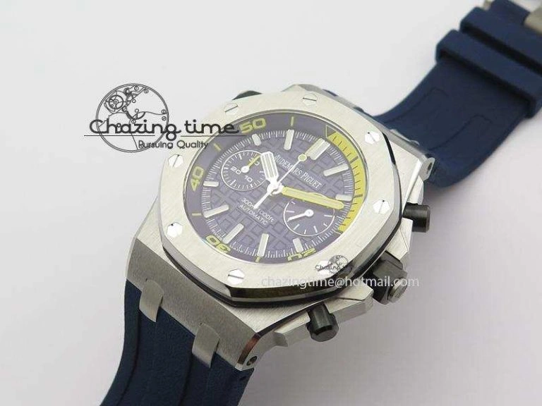 Royal Oak Offshore Diver Chronograph Blue JF Best Edition On Blue Rubber Strap A HighPerformance 5076