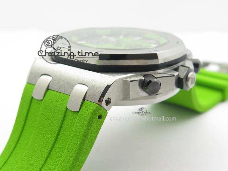 SportInspired Royal Oak Offshore Diver Chronograph Green JF Best Edition On Green Rubber Strap A 5083