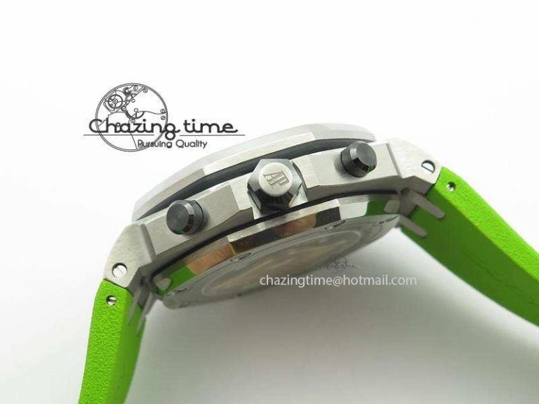 SportInspired Royal Oak Offshore Diver Chronograph Green JF Best Edition On Green Rubber Strap A 5083