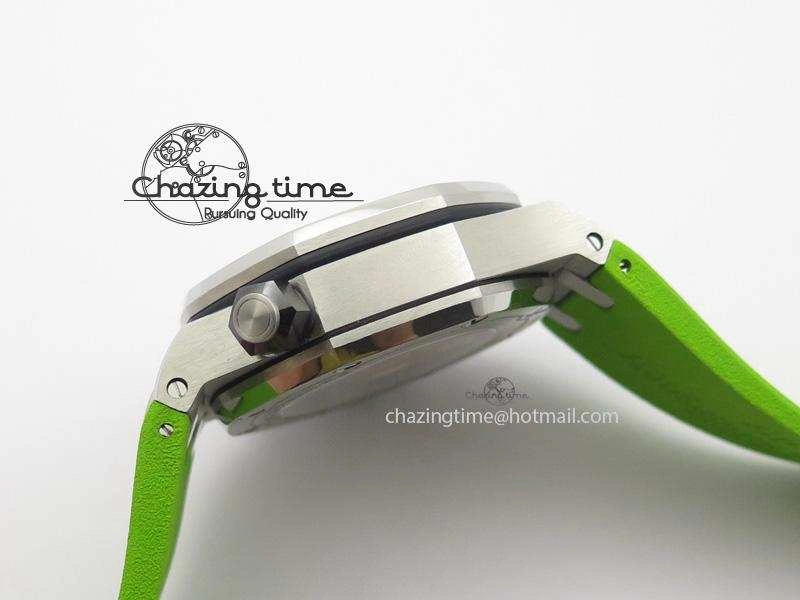 SportInspired Royal Oak Offshore Diver Chronograph Green JF Best Edition On Green Rubber Strap A 5083