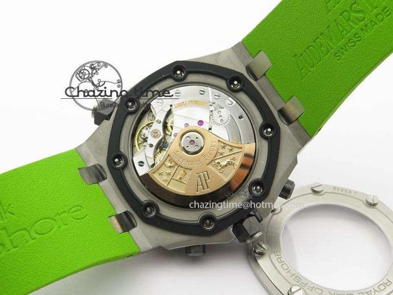 SportInspired Royal Oak Offshore Diver Chronograph Green JF Best Edition On Green Rubber Strap A 5083