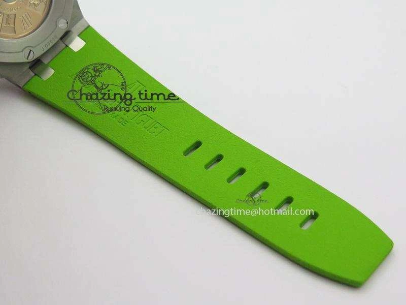 SportInspired Royal Oak Offshore Diver Chronograph Green JF Best Edition On Green Rubber Strap A 5083