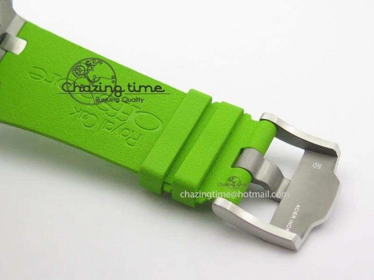 SportInspired Royal Oak Offshore Diver Chronograph Green JF Best Edition On Green Rubber Strap A 5083