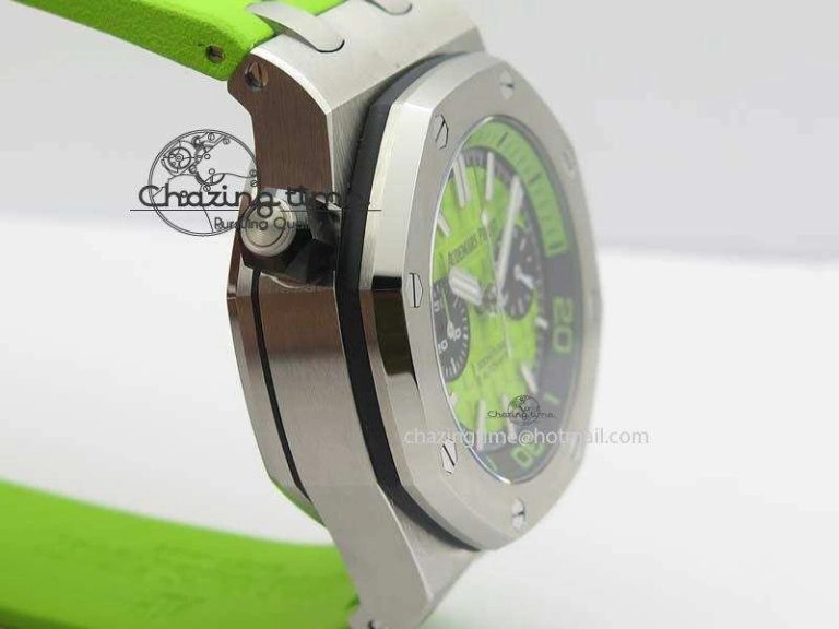 Royal Oak Offshore Diver Chronograph Green Noob Best Edition On Green Rubber Strap A TopPick 5064