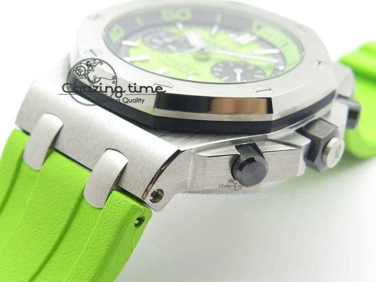 Royal Oak Offshore Diver Chronograph Green Noob Best Edition On Green Rubber Strap A TopPick 5064