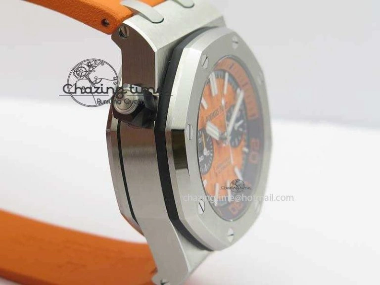 HighPerformance Royal Oak Offshore Diver Chronograph Orange Noob Best Edition On Orange Rubber Strap A 5065