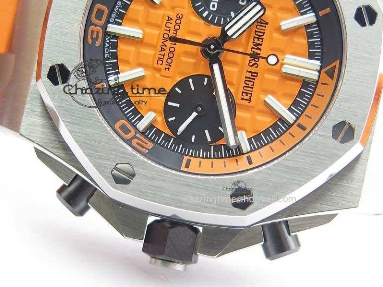 HighPerformance Royal Oak Offshore Diver Chronograph Orange Noob Best Edition On Orange Rubber Strap A 5065