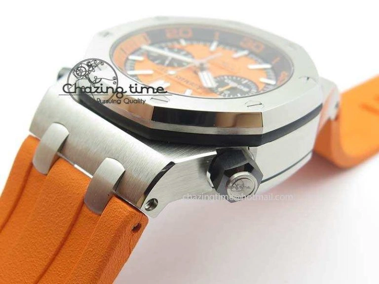 HighPerformance Royal Oak Offshore Diver Chronograph Orange Noob Best Edition On Orange Rubber Strap A 5065
