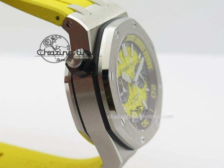 MultiPurpose Royal Oak Offshore Diver Chronograph Yellow JF Best Edition On Yellow Rubber Strap A 5086