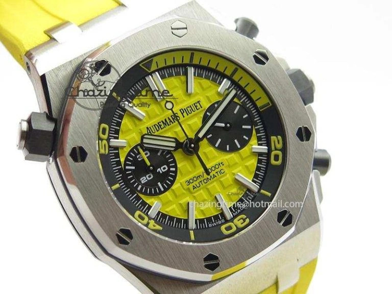 MultiPurpose Royal Oak Offshore Diver Chronograph Yellow JF Best Edition On Yellow Rubber Strap A 5086