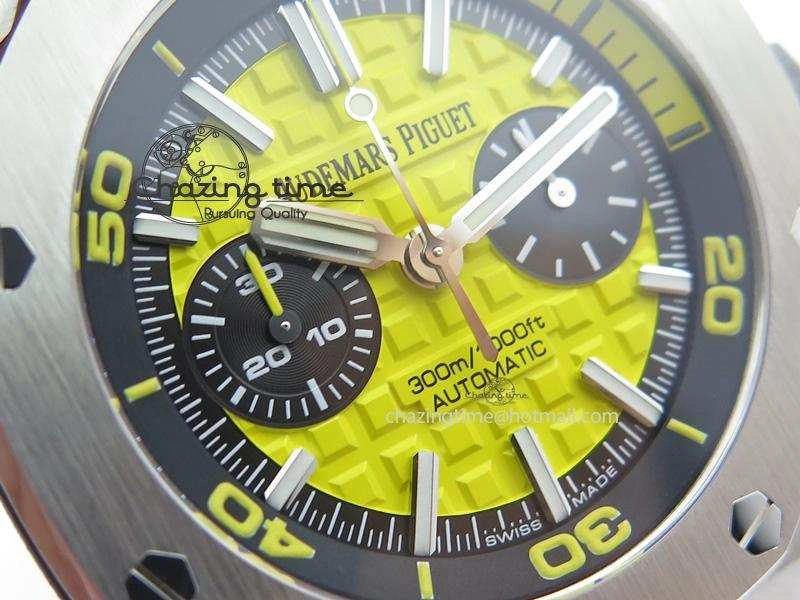 MultiPurpose Royal Oak Offshore Diver Chronograph Yellow JF Best Edition On Yellow Rubber Strap A 5086