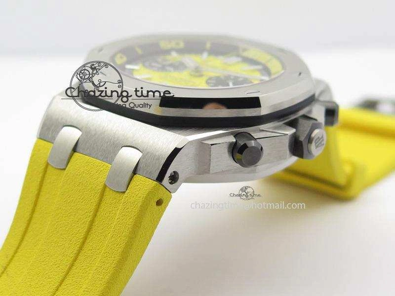 MultiPurpose Royal Oak Offshore Diver Chronograph Yellow JF Best Edition On Yellow Rubber Strap A 5086