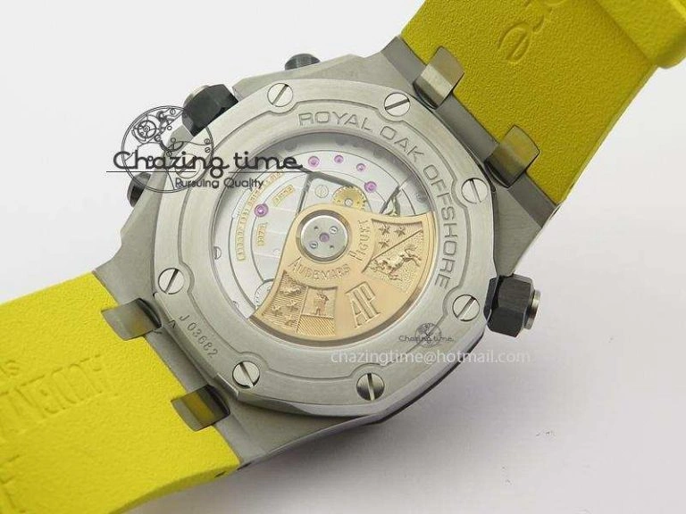 MultiPurpose Royal Oak Offshore Diver Chronograph Yellow JF Best Edition On Yellow Rubber Strap A 5086