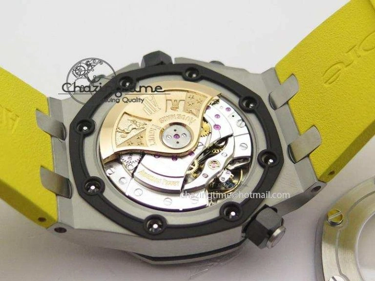 MultiPurpose Royal Oak Offshore Diver Chronograph Yellow JF Best Edition On Yellow Rubber Strap A 5086
