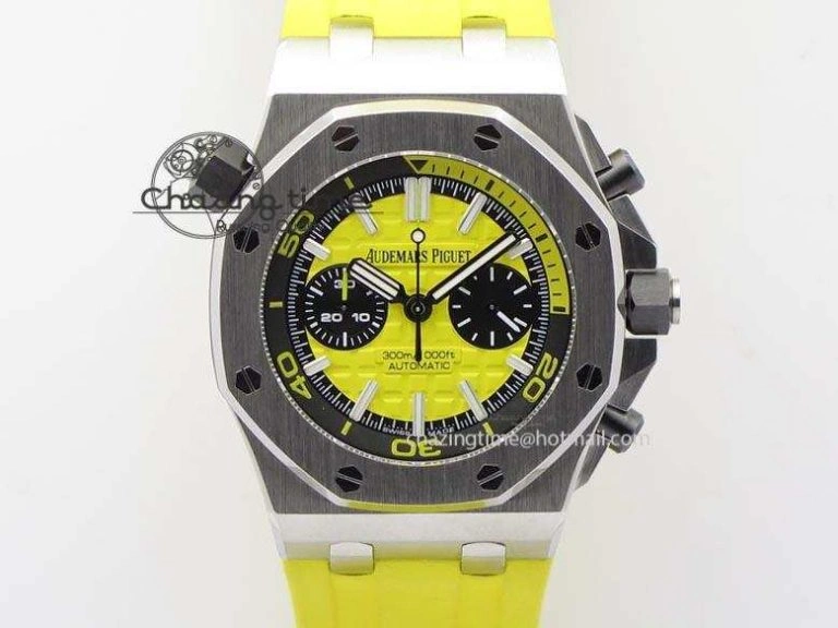 Royal Oak Offshore Diver Chronograph Yellow Noob Best Edition On Yellow Rubber Strap A MultiPurpose 5072