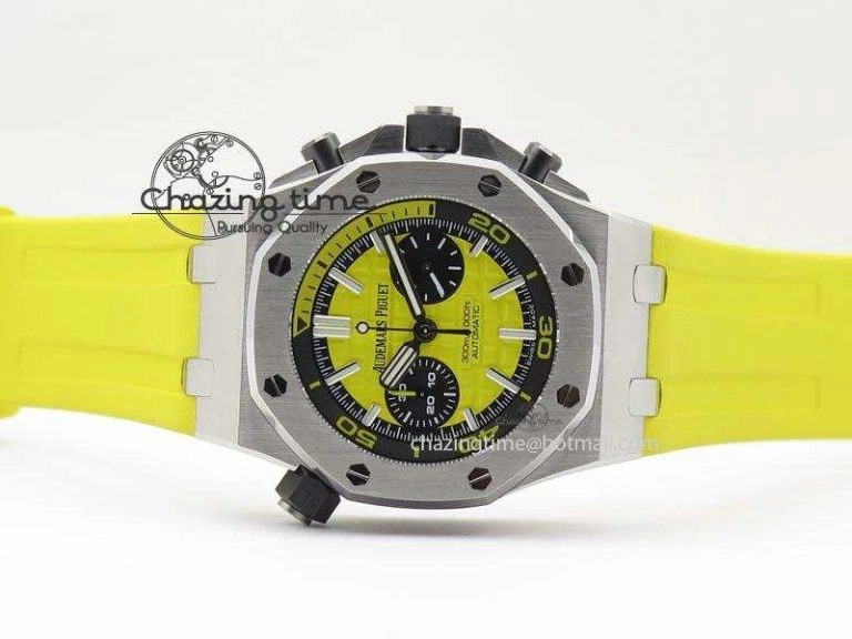 Royal Oak Offshore Diver Chronograph Yellow Noob Best Edition On Yellow Rubber Strap A MultiPurpose 5072
