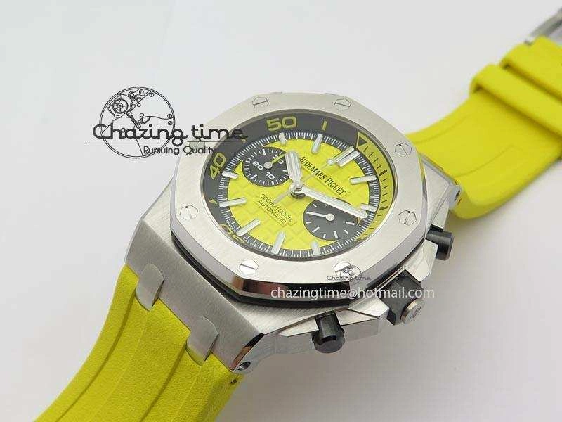 Royal Oak Offshore Diver Chronograph Yellow Noob Best Edition On Yellow Rubber Strap A MultiPurpose 5072