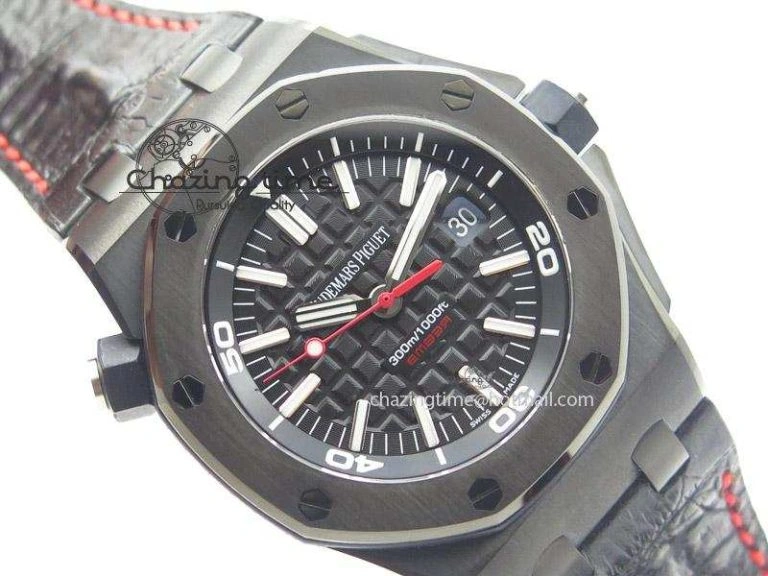 Royal Oak Offshore Diver Ember Limited Edition JF Best Edition On Black Leather Strap A FlexibleFit 5109