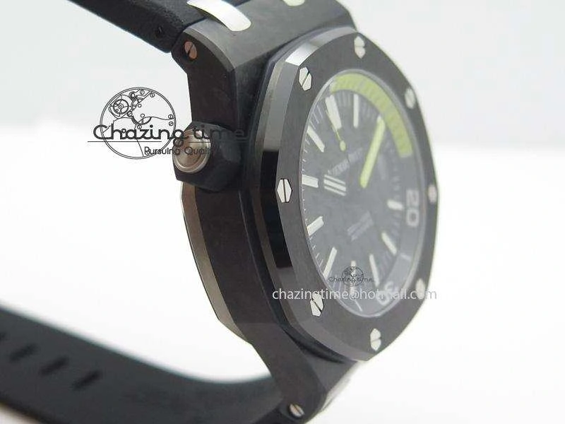 Royal Oak Offshore Diver Forged Carbon 1:1 V6F Best Edition On Rubber Strap A WellDesigned 5110