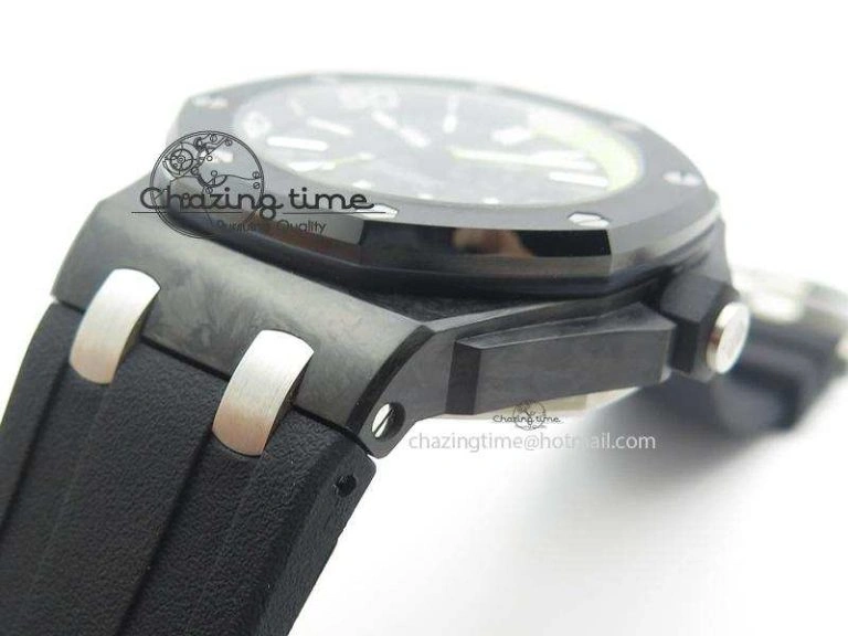 Royal Oak Offshore Diver Forged Carbon 1:1 V6F Best Edition On Rubber Strap A WellDesigned 5110