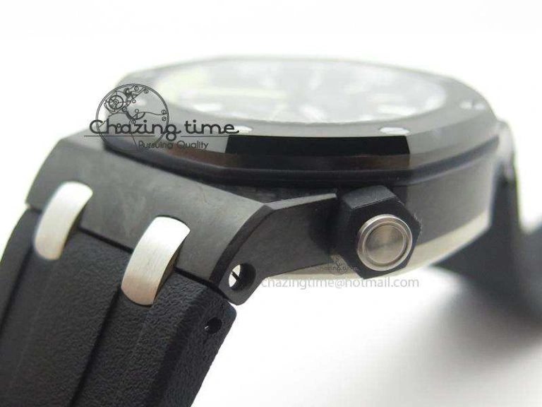 Royal Oak Offshore Diver Forged Carbon 1:1 V6F Best Edition On Rubber Strap A WellDesigned 5110