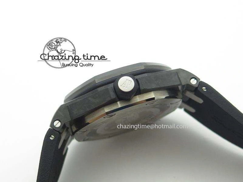 Royal Oak Offshore Diver Forged Carbon 1:1 V6F Best Edition On Rubber Strap A WellDesigned 5110