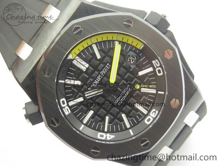 Royal Oak Offshore Diver Forged Carbon 15706 1:1 JF Best Edition on Rubber Strap A3120 V5S Sophisticated 4902