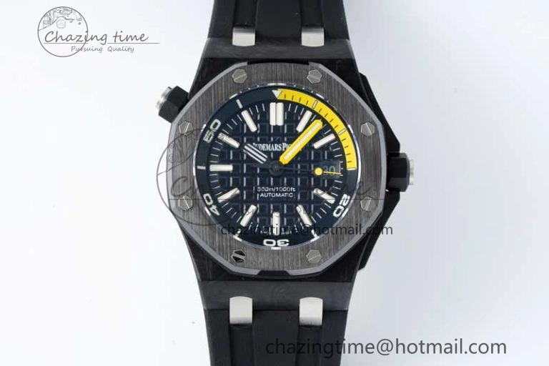 Royal Oak Offshore Diver Forged Carbon IPF Best Edition on Rubber Strap MIYOTA Bold 4731