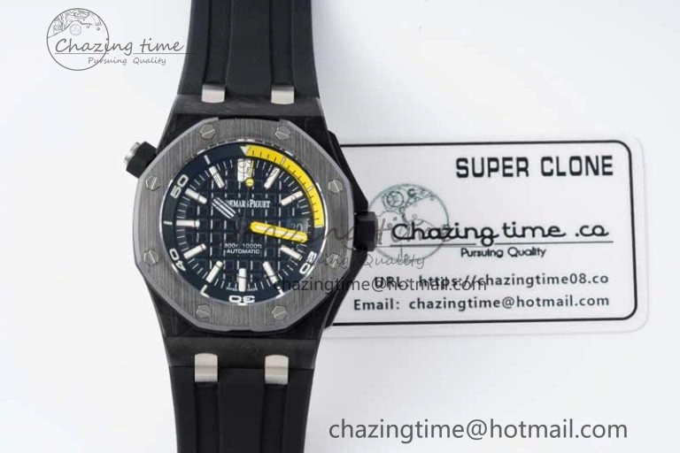Royal Oak Offshore Diver Forged Carbon IPF Best Edition on Rubber Strap MIYOTA Bold 4731