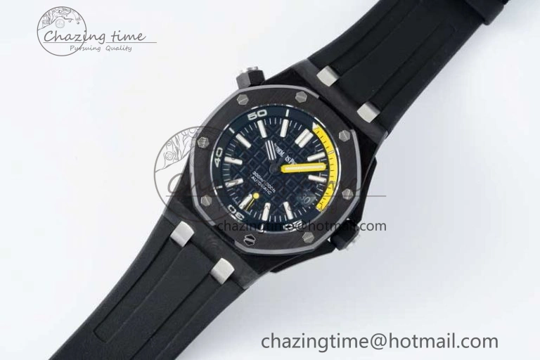 Royal Oak Offshore Diver Forged Carbon IPF Best Edition on Rubber Strap MIYOTA Bold 4731