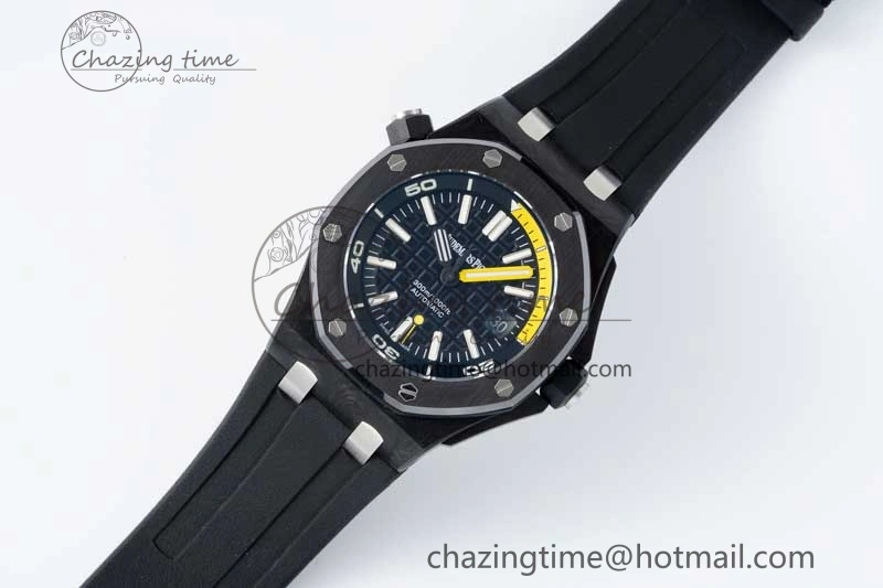 Royal Oak Offshore Diver Forged Carbon IPF Best Edition on Rubber Strap MIYOTA Bold 4731